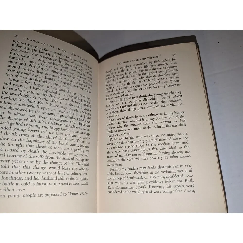 1936 Change Of Life In Mem And Women HC Book Putnam, Stopes, Marie C.